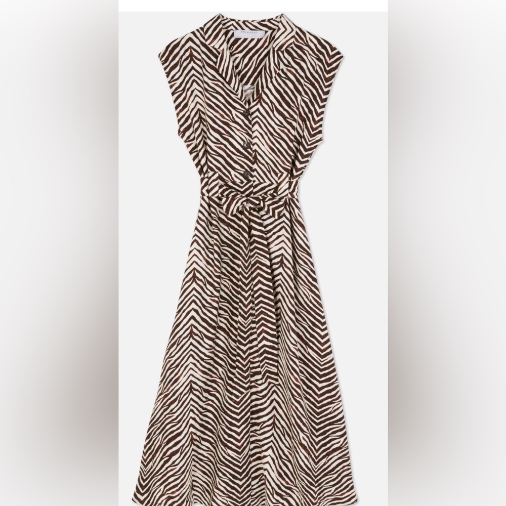 Primark Brown and Cream Zebra Print Midi Dress